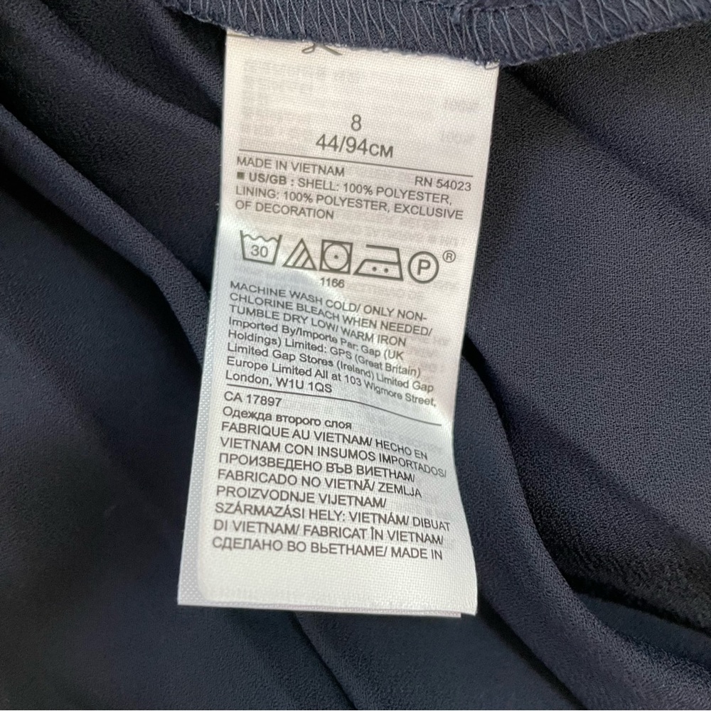 Banana Republic Pleated Midi Skirt Navy Sz 8 EUC - Picture 8 of 16
